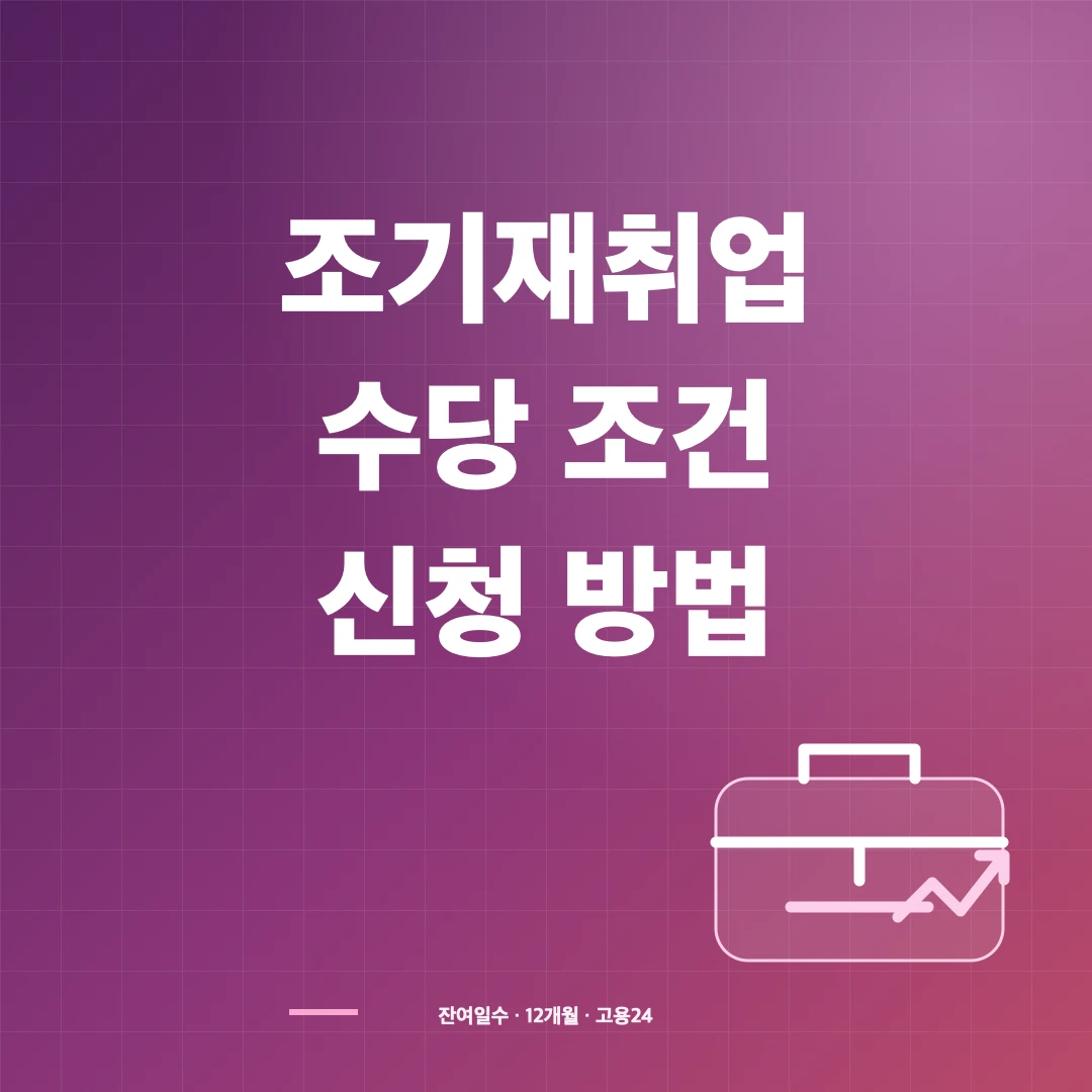 조기재취업수당 조건·예상금액과 고용24 신청 방법 썸네일
