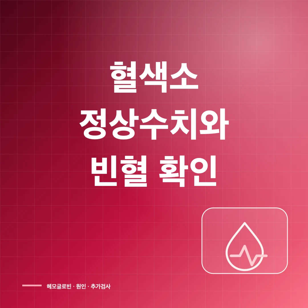 혈색소 헤모글로빈 정상수치와 빈혈 원인·추가검사 썸네일