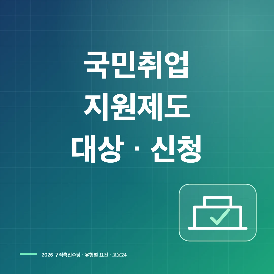 2026 국민취업지원제도 대상·구직촉진수당과 고용24 신청 썸네일