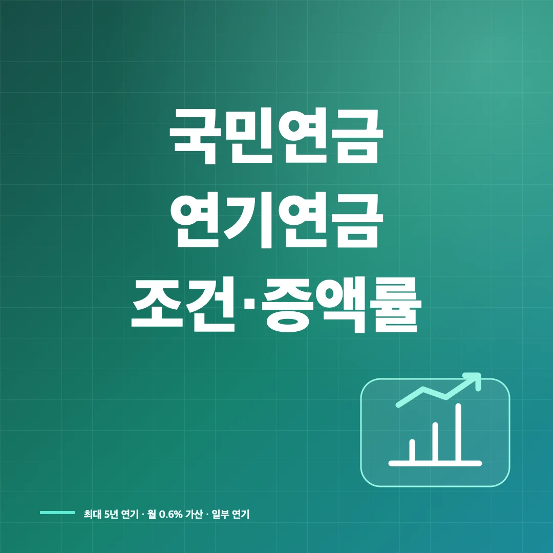 국민연금 연기연금 조건과 증액률·신청 방법 썸네일