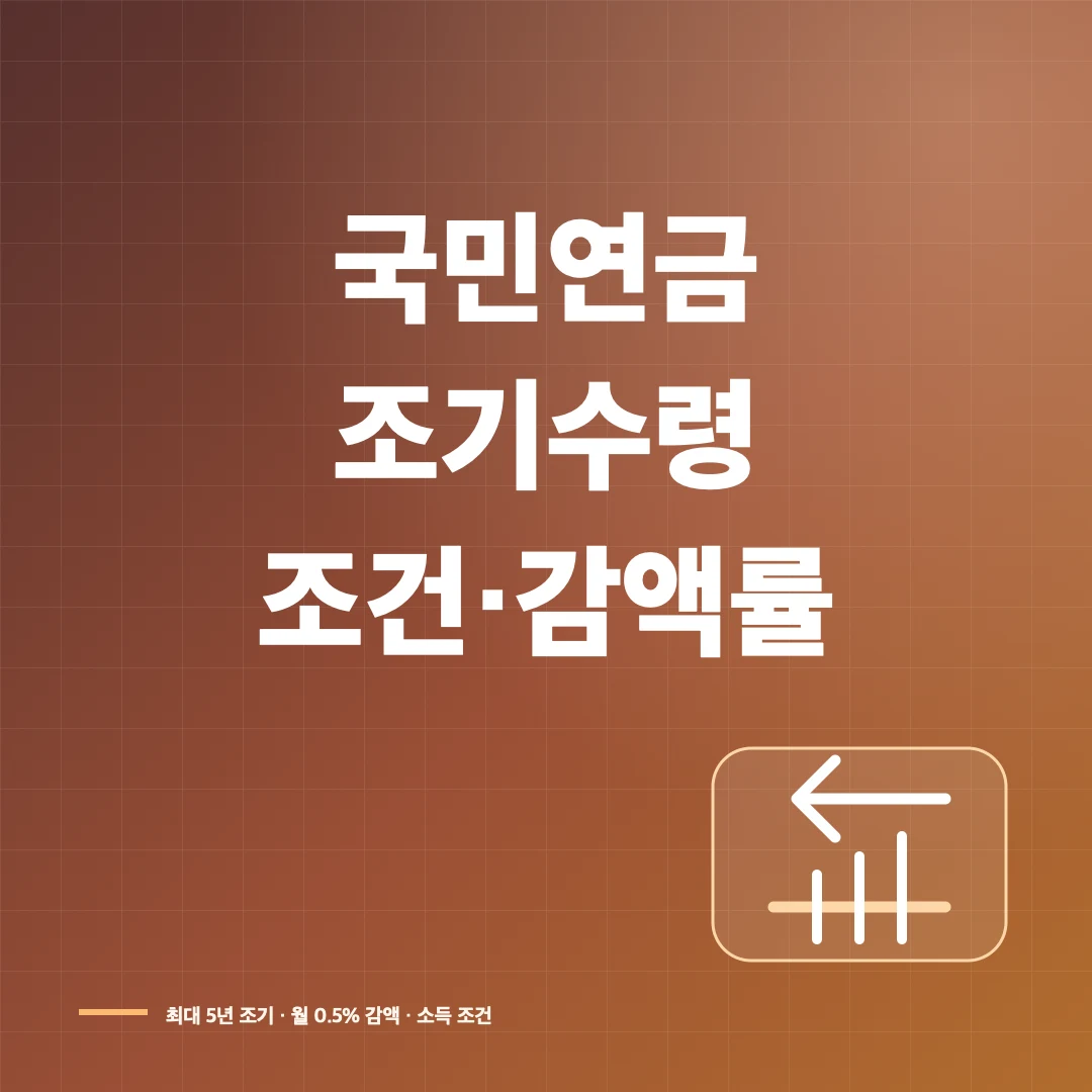 국민연금 조기수령 조건과 나이·감액률 썸네일
