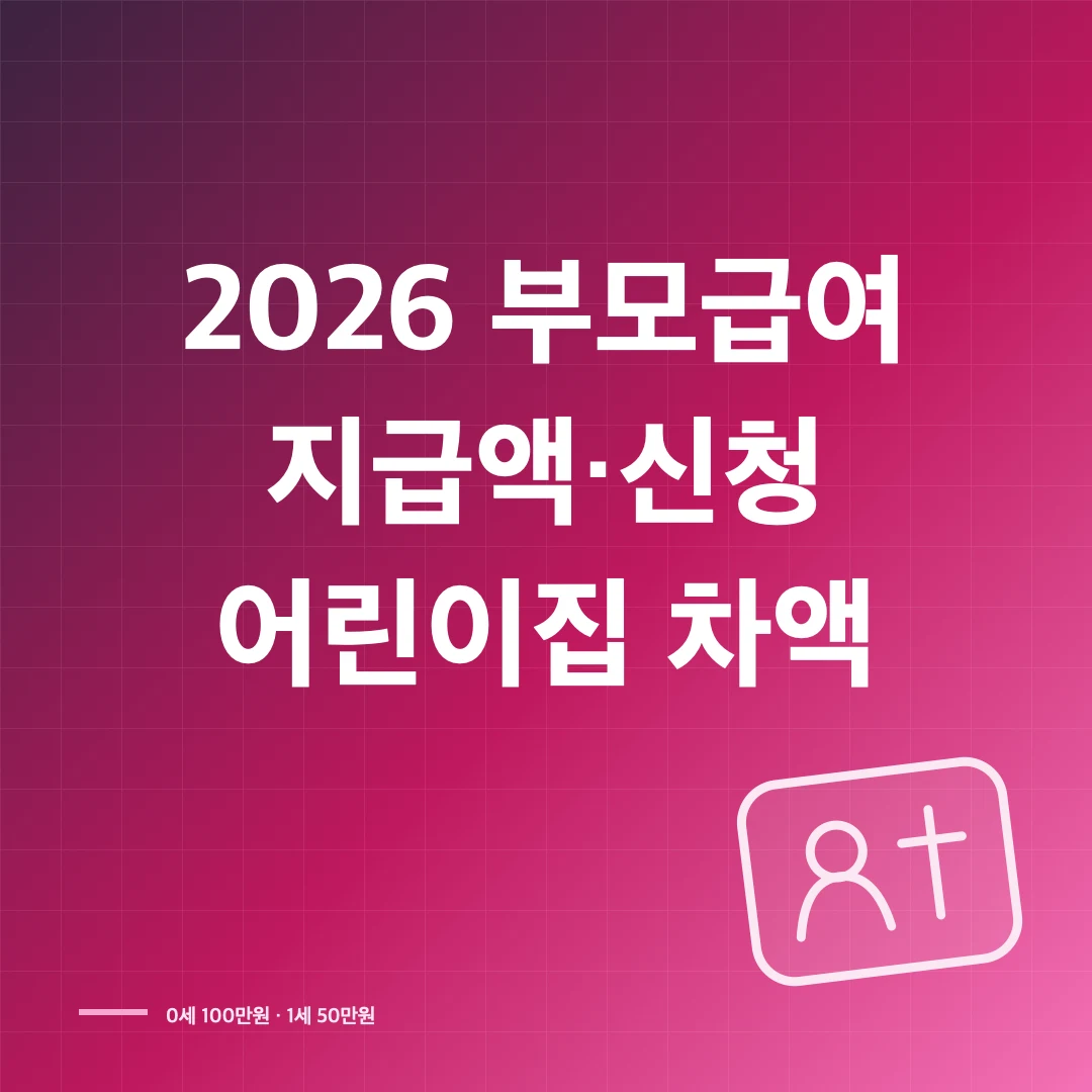 2026 부모급여 지급액과 신청 방법·어린이집 차액 썸네일