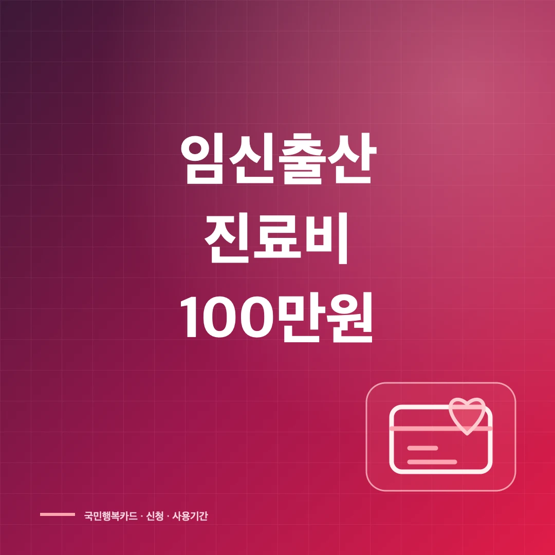 임신·출산 진료비 100만원 신청과 국민행복카드 사용법 썸네일