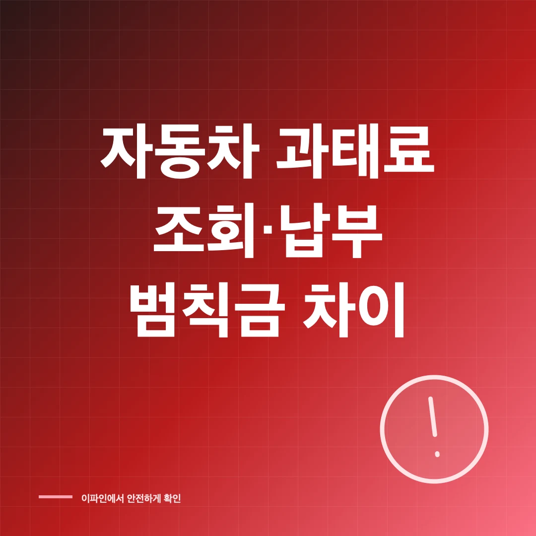 자동차 과태료 조회와 미납 납부·범칙금 차이 썸네일